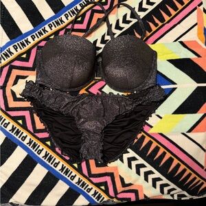 Black Glitter Women's Bikini Victorias Secret